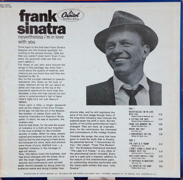 Frank Sinatra ‎– Nevertheless I'm In Love With You