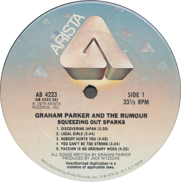 Graham Parker And The Rumour ‎– Squeezing Out Sparks