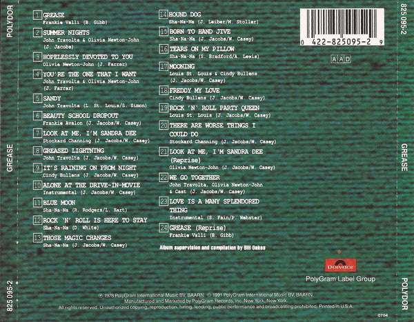 Various ‎– Grease (The Original Soundtrack From The Motion Picture)