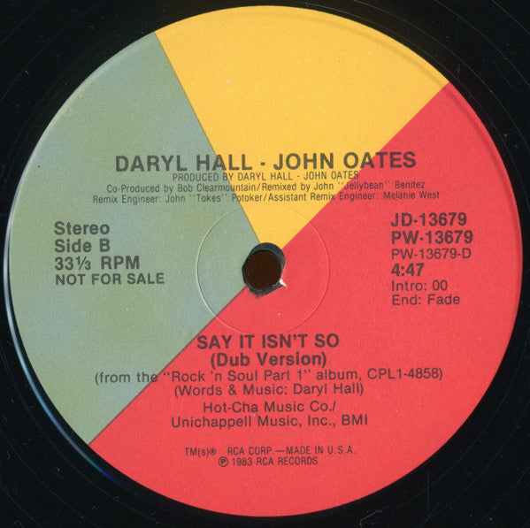 Daryl Hall & John Oates ‎– Say It Isn't So