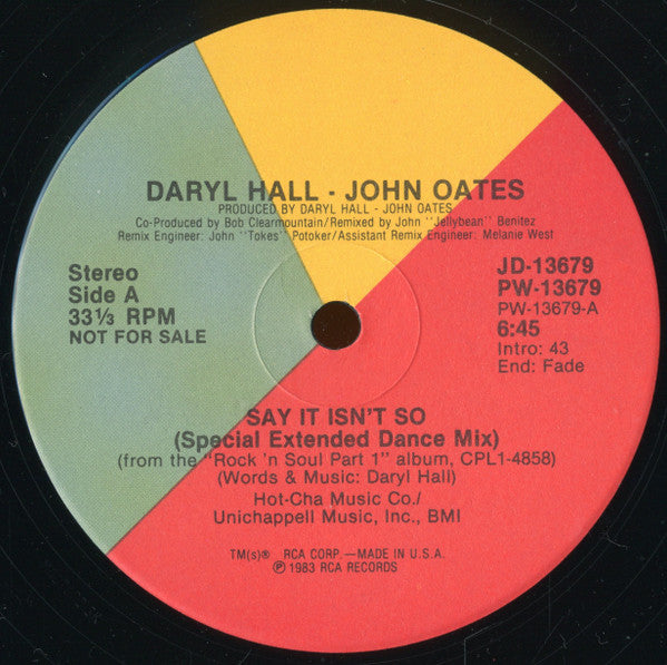 Daryl Hall & John Oates ‎– Say It Isn't So