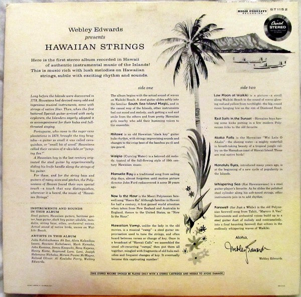 Webley Edwards With Al Kealoha Perry ‎– Hawaiian Strings: Hawaii Calls: Favorite Instrumentals Of The Islands: Volume 3