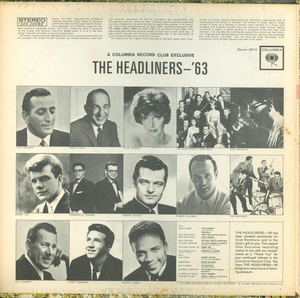 Various ‎– The Headliners '63