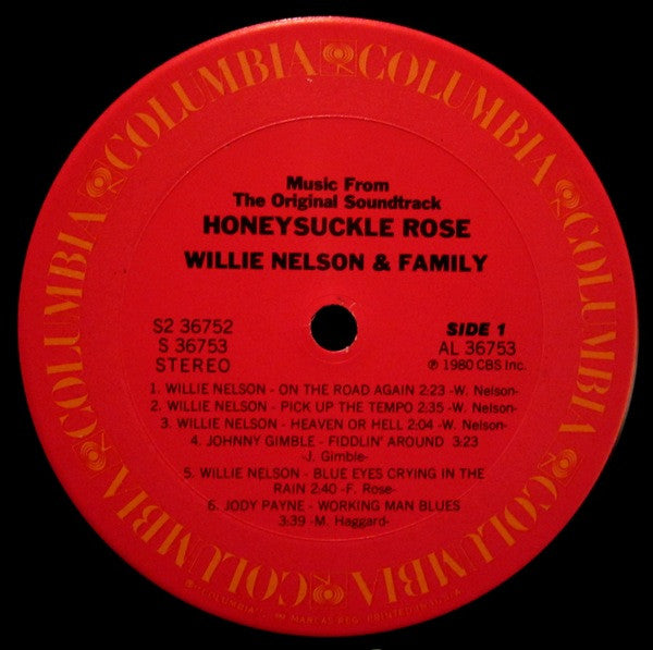 Willie Nelson & Family ‎– Honeysuckle Rose (Music From The Original Soundtrack)