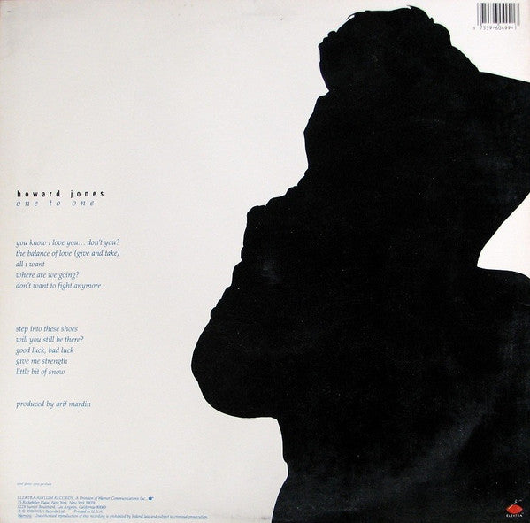 Howard Jones – One To One (1986, US LP, ARC Pressing)