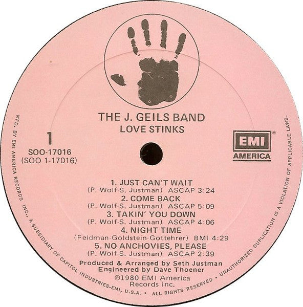 The J. Geils Band ‎– Love Stinks