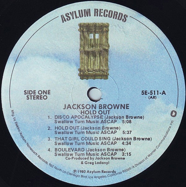 Jackson Browne ‎– Hold Out