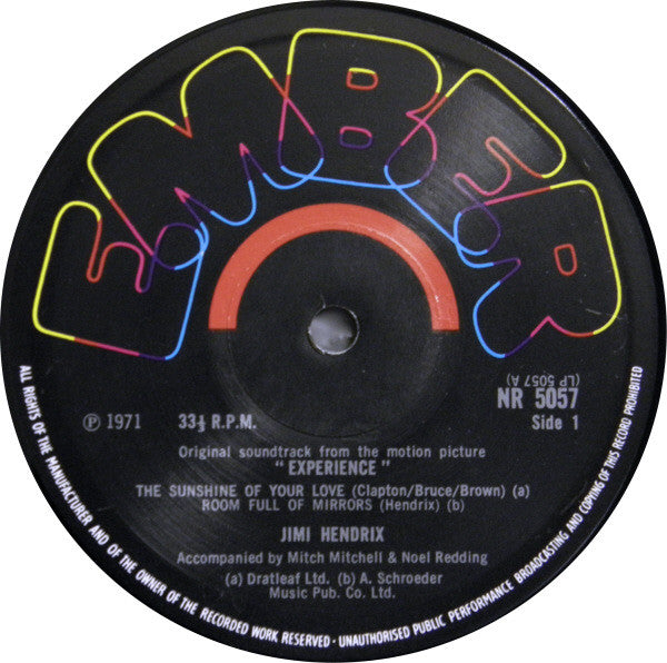 Jimi Hendrix ‎– Original Sound Track 'Experience'