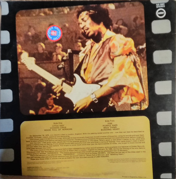 Jimi Hendrix ‎– More "Experience" Jimi Hendrix (Titles From The Original Sound Track Of The Feature Length Motion Picture) (Volume Two)