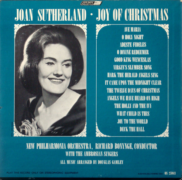 Joan Sutherland, New Philharmonia Orchestra Conducted By Richard Bonynge ‎– Joy Of Christmas