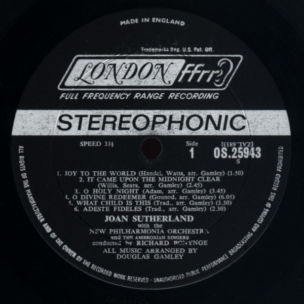 Joan Sutherland, New Philharmonia Orchestra Conducted By Richard Bonynge ‎– Joy Of Christmas