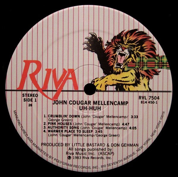 John Cougar Mellencamp ‎– Uh-Huh