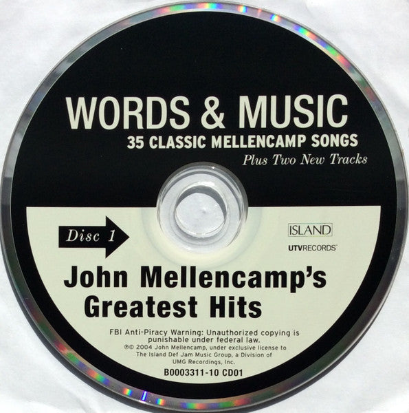 John Mellencamp ‎– Words & Music: John Mellencamp's Greatest Hits