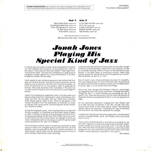 The Jonah Jones Quartet ‎– The Jonah Jones Quartet