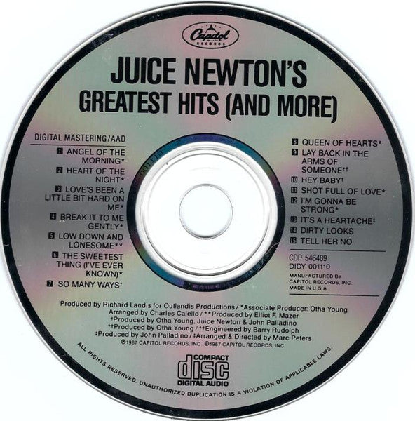 Juice Newton ‎– Juice Newton's Greatest Hits (And More)