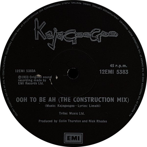 Kajagoogoo ‎– Ooh To Be Ah (The Construction Mix)