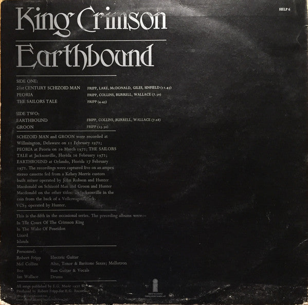 King Crimson ‎– Earthbound