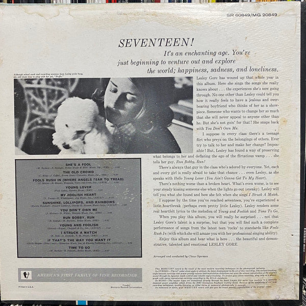 Lesley Gore ‎– Lesley Gore Sings Of Mixed-Up Hearts