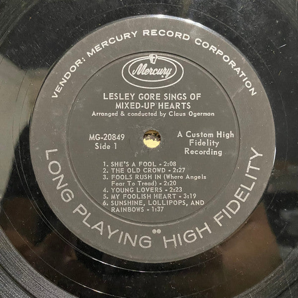 Lesley Gore ‎– Lesley Gore Sings Of Mixed-Up Hearts
