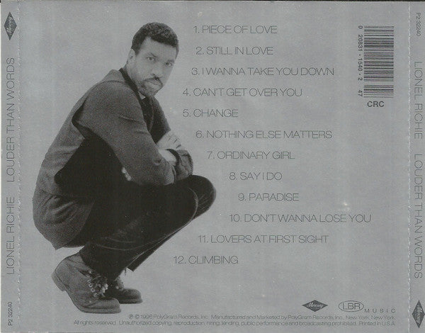 Lionel Richie ‎– Louder Than Words