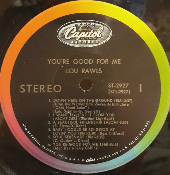 Lou Rawls ‎– You're Good For Me