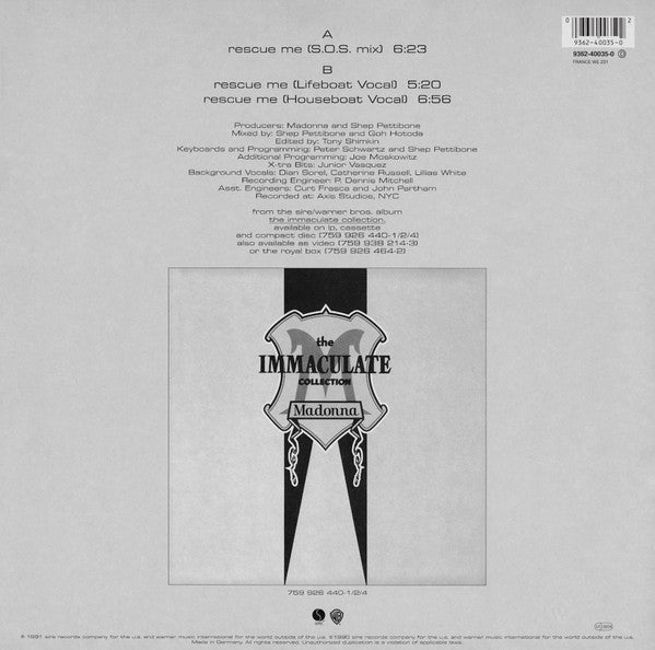 Madonna ‎– Rescue Me (Remixes)
