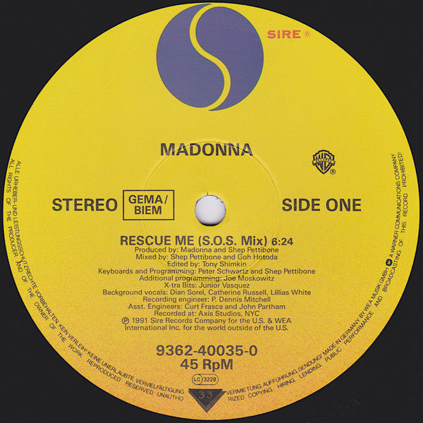 Madonna ‎– Rescue Me (Remixes)