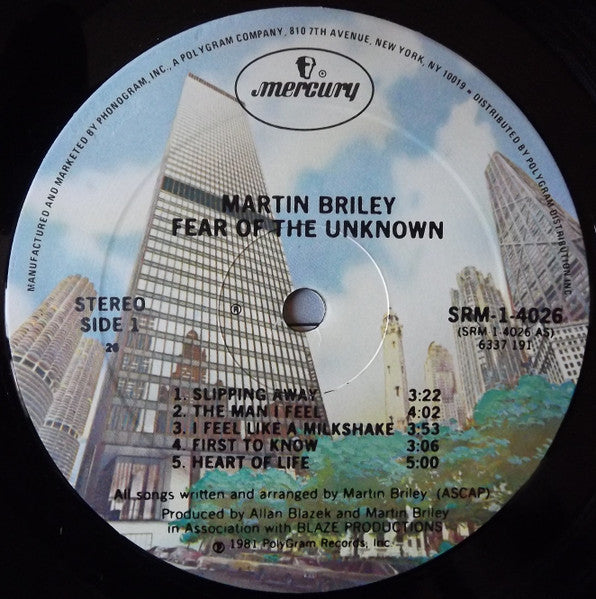 Martin Briley ‎– Fear Of The Unknown