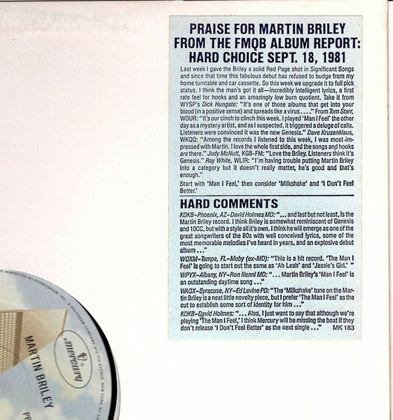 Martin Briley ‎– Man I Feel