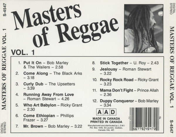 Various ‎– Masters of Reggae Vol. 1