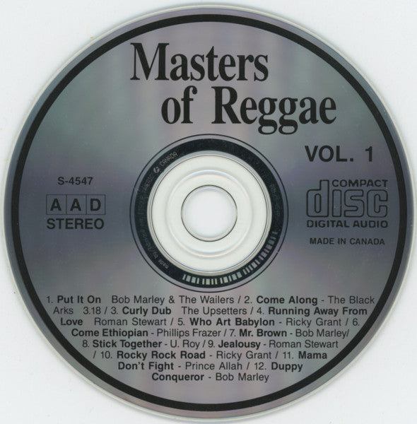 Various ‎– Masters of Reggae Vol. 1