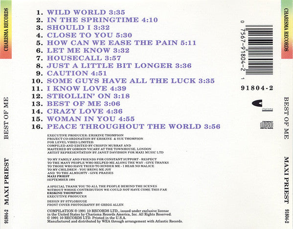 Maxi Priest ‎– Best Of Me