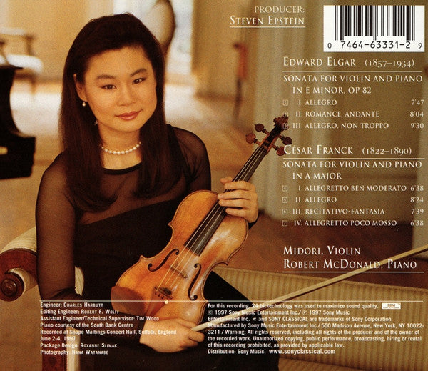 Elgar & Franck - Midori, Robert McDonald ‎– Elgar: Violin Sonata In E Minor, Op. 82 / Franck: Violin Sonata In A Major