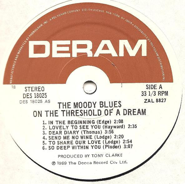 The Moody Blues ‎– On The Threshold Of A Dream