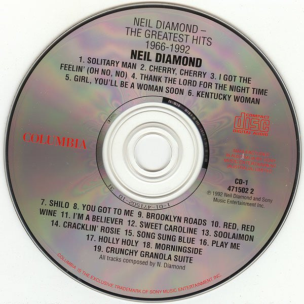 Neil Diamond ‎– The Greatest Hits 1966-1992