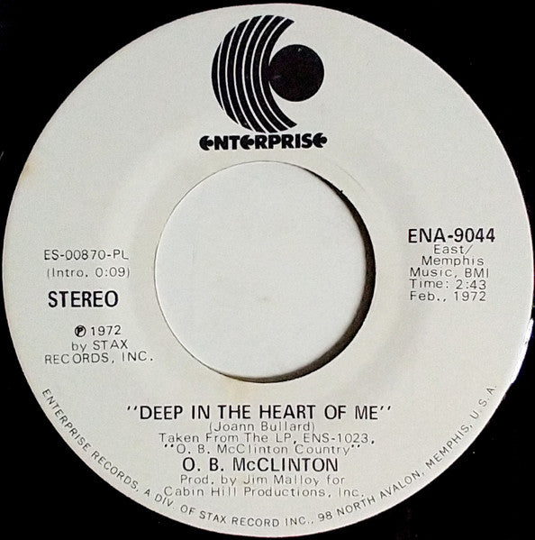 O. B. McClinton ‎– Deep In The Heart Of Me