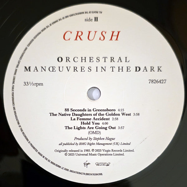 Orchestral Manoeuvres In The Dark ‎– Crush 40th Anniversary
