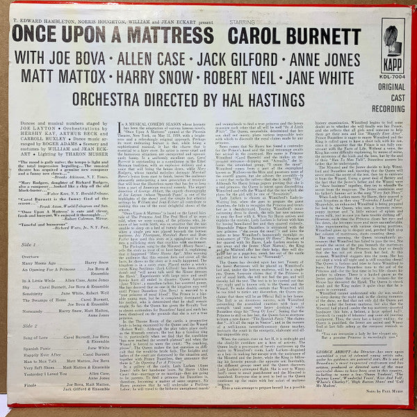 Various ‎– Once Upon A Mattress Starring Carol Burnett