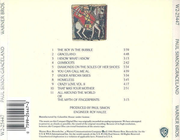Paul Simon ‎– Graceland
