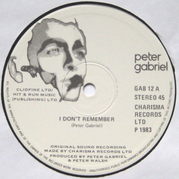 Peter Gabriel ‎– I Don't Remember