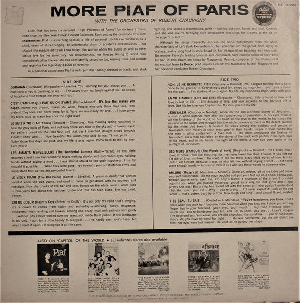 Edith Piaf ‎– More Piaf Of Paris