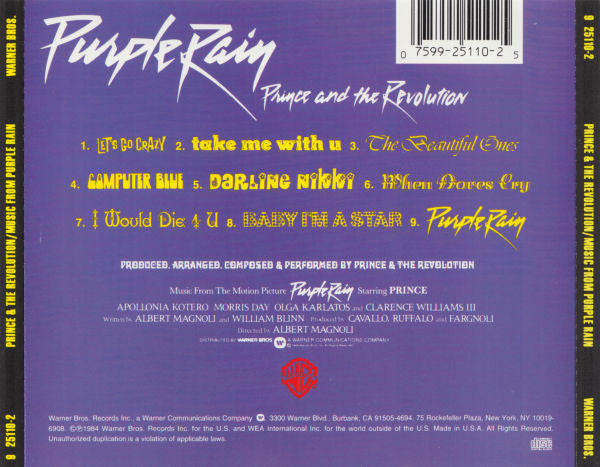 Prince And The Revolution ‎– Purple Rain