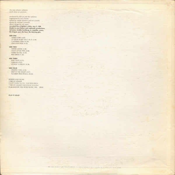 The New Orleans Radiators ‎– Work Done On Premises
