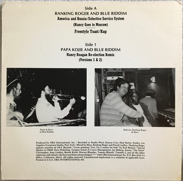 Blue Riddim And Ranking Roger And Papa Kojie ‎– Nancy Reagan Re-Election Remix