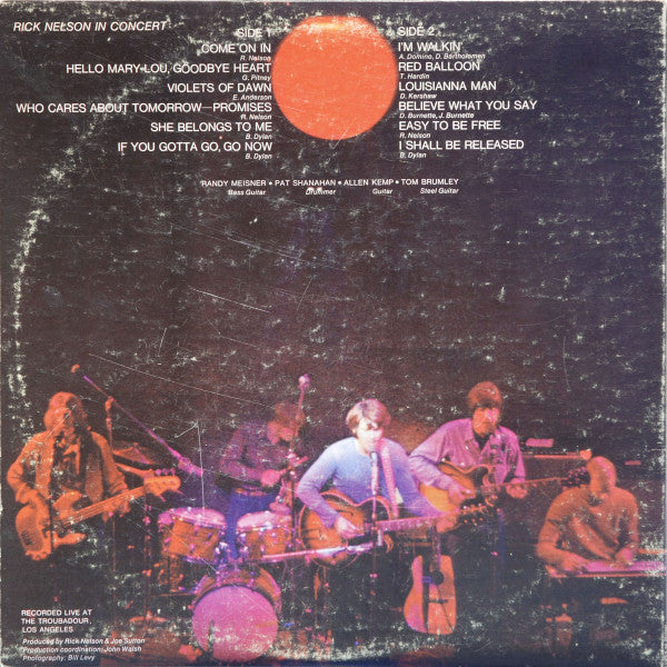 Rick Nelson ‎– Rick Nelson In Concert