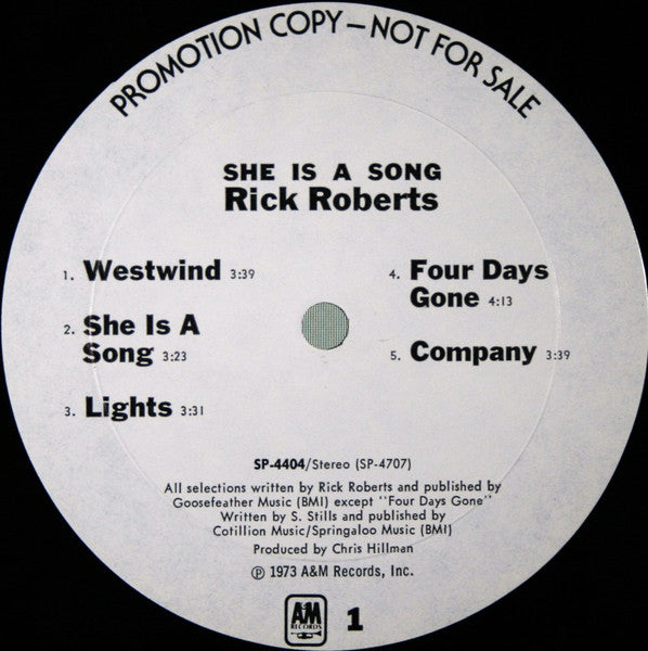 Rick Roberts ‎– She Is A Song
