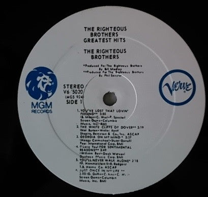 The Righteous Brothers ‎– The Righteous Brothers Greatest Hits
