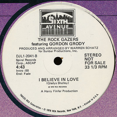 The Rock Gazers Featuring Gordon Grody ‎– I Believe In Love