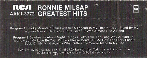 Ronnie Milsap ‎– Greatest Hits
