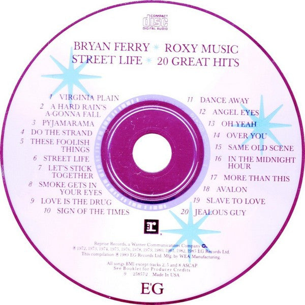 Bryan Ferry ✴ Roxy Music ‎– Street Life ✴ 20 Great Hits